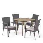 Christopher Knight Home Marias Outdoor Wicker and Acacia Wood 5 Piece Dining Set