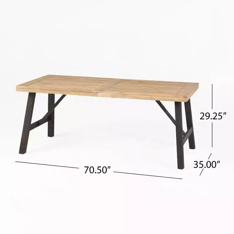 GDFStudio Bruna Outdoor Wicker and Acacia Wood 6 Piece Dining Set with Bench, Brushed Gray/Multibrown