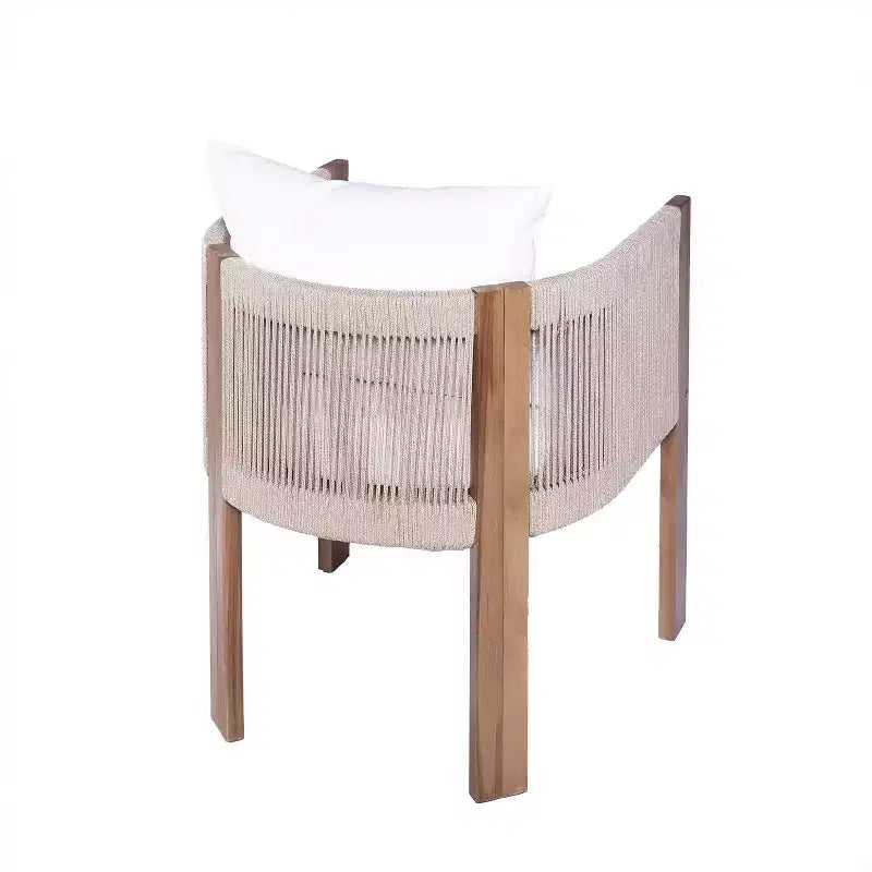 Christopher Knight Home Chase 7 Piece Outdoor Rope Weave Acacia Wood Dining Set with Cushions