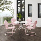 HomeStock Tulip 5Pc Outdoor Metal Dining Set with Dining Table & 4 Chairs