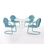 HomeStock Tulip 5Pc Outdoor Metal Dining Set with Dining Table & 4 Chairs