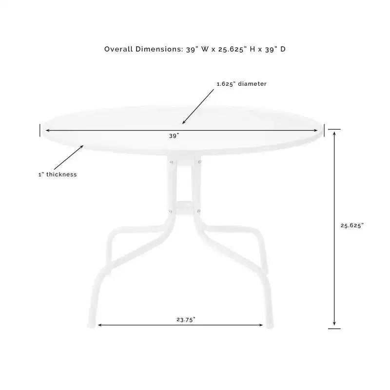 HomeStock Tulip 5Pc Outdoor Metal Dining Set with Dining Table & 4 Chairs