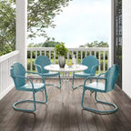 HomeStock Tulip 5Pc Outdoor Metal Dining Set with Dining Table & 4 Chairs