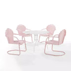 HomeStock Tulip 5Pc Outdoor Metal Dining Set with Dining Table & 4 Chairs