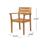 Christopher Knight Home Junaluska Outdoor Acacia Wood 7 Piece Dining Set, Teak