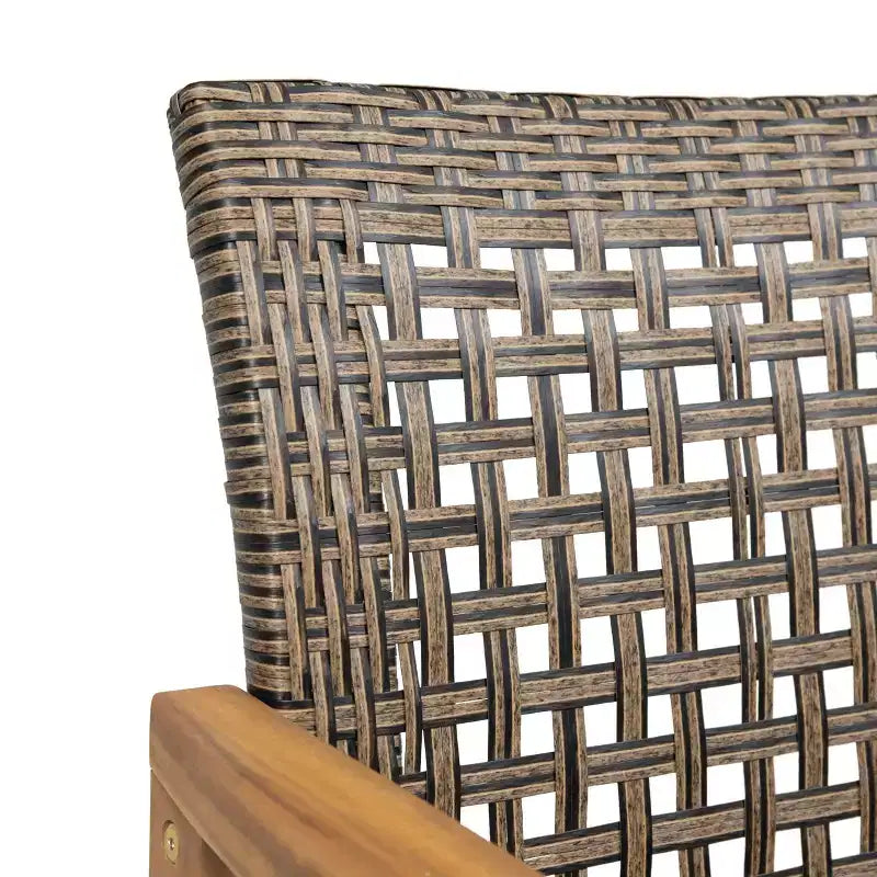 Christopher Knight Home Botsford Outdoor Acacia Wood and Wicker 7 Piece Dining Set, Teak/Mixed Mocha