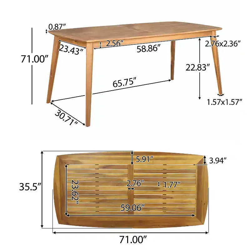 Christopher Knight Home Botsford Outdoor Acacia Wood and Wicker 7 Piece Dining Set, Teak/Mixed Mocha