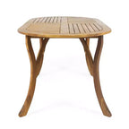 Christopher Knight Home Vermont Outdoor Acacia Wood and Wicker 7 Piece Dining Set with Cushions