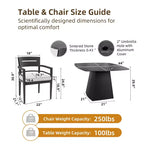 Christopher Knight Home Patio Elsie 5 Piece Aluminum and Sintered Stone Dining Set with Sunbrella Cushions