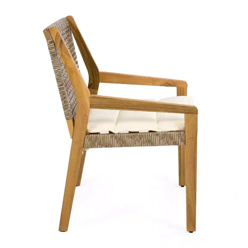Christopher Knight Home Neva 5 Piece Outdoor Dining Set with Acacia Wood Table and Wicker Chairs