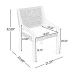 Christopher Knight Home Neva 5 Piece Outdoor Dining Set with Acacia Wood Table and Wicker Chairs