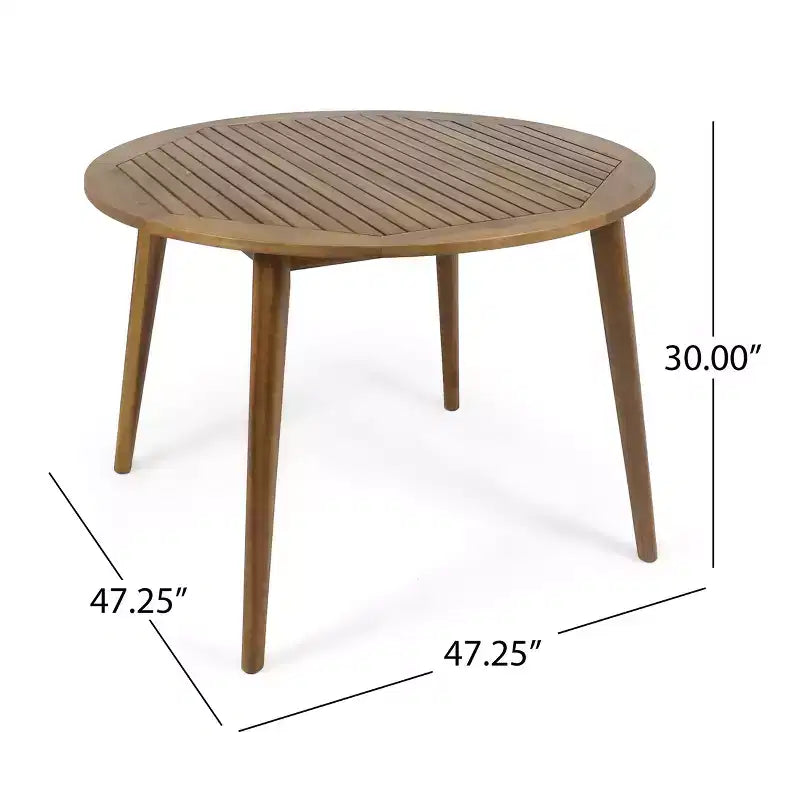 Christopher Knight Home Neva 5 Piece Outdoor Dining Set with Acacia Wood Table and Wicker Chairs