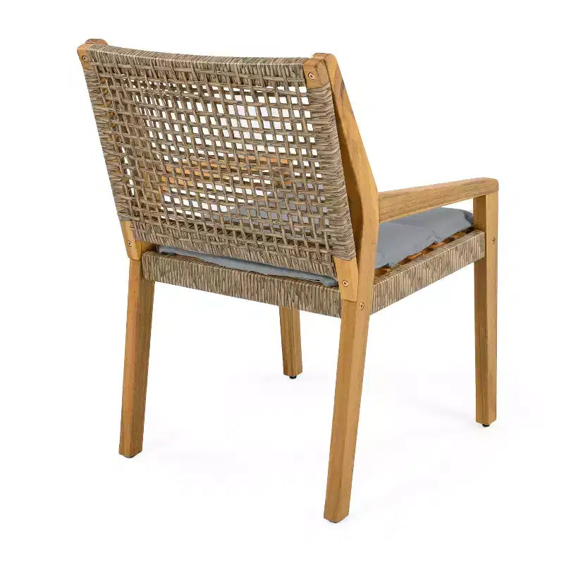 Christopher Knight Home Neva 5 Piece Outdoor Dining Set with Acacia Wood Table and Wicker Chairs