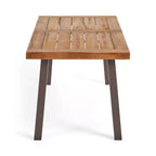 Christopher Knight Home Neva 5 Piece Industrial Outdoor Acacia Wood and Wicker Dining Set with Cushions