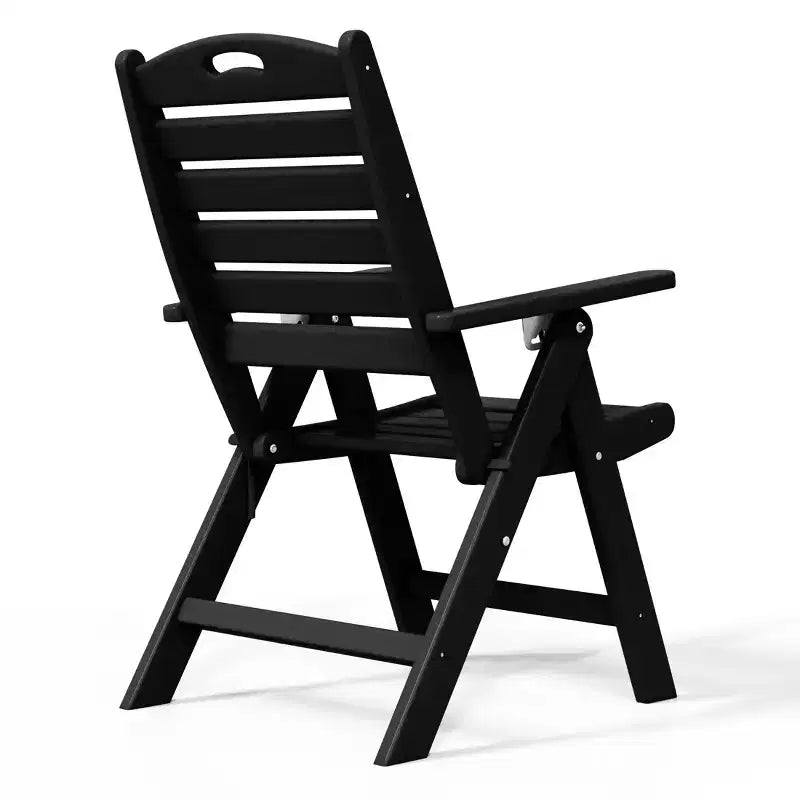 WestinTrends Malibu 5-Piece HDPE Square Patio Dining Table Set with Foldable Chairs, White