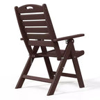 WestinTrends Malibu 5-Piece HDPE Square Patio Dining Table Set with Foldable Chairs, White