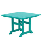 WestinTrends Malibu 5-Piece HDPE Square Patio Dining Table Set with Foldable Chairs, White