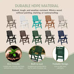WestinTrends Malibu 5-Piece HDPE Square Patio Dining Table Set with Foldable Chairs, White
