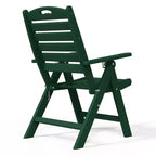 WestinTrends Malibu 5-Piece HDPE Square Patio Dining Table Set with Foldable Chairs, White