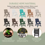 WestinTrends Malibu 5-Piece HDPE Square Patio Dining Table Set with Foldable Chairs, White