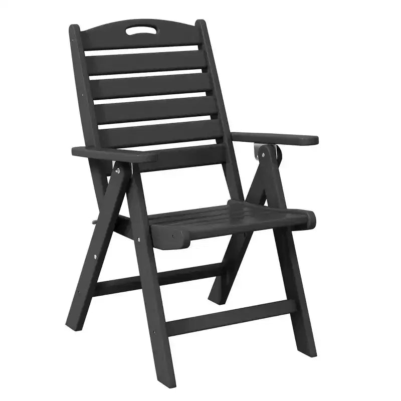 WestinTrends Malibu 5-Piece HDPE Square Patio Dining Table Set with Foldable Chairs, White