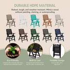 WestinTrends Malibu 5-Piece HDPE Square Patio Dining Table Set with Foldable Chairs, White