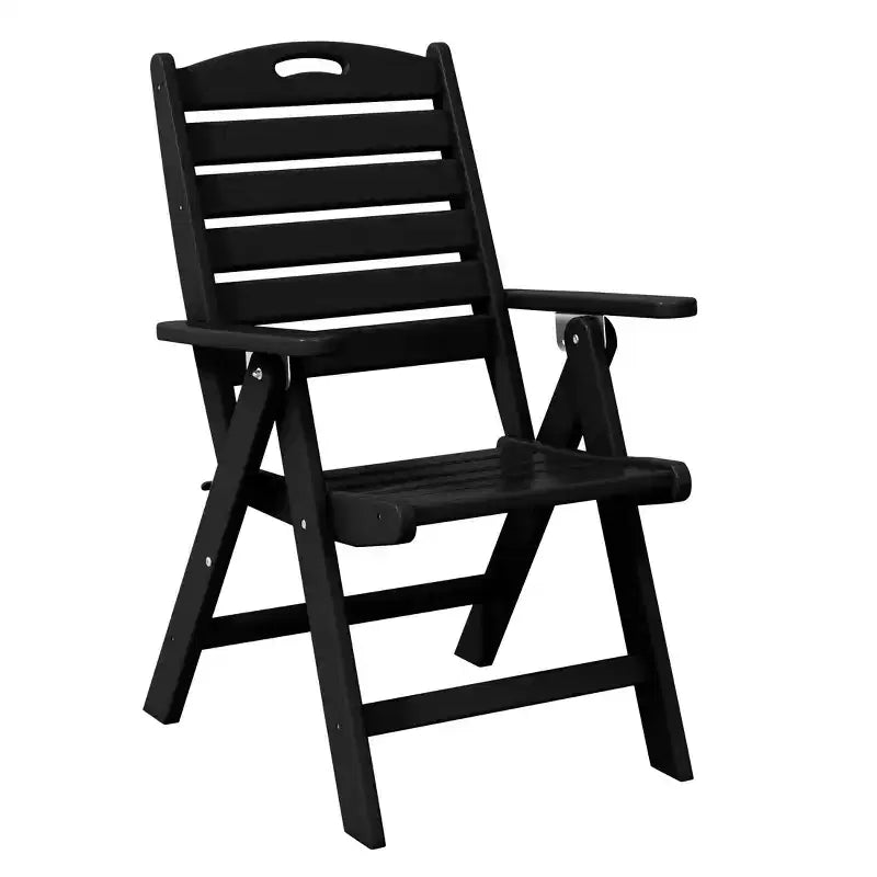 WestinTrends Malibu 5-Piece HDPE Square Patio Dining Table Set with Foldable Chairs, White