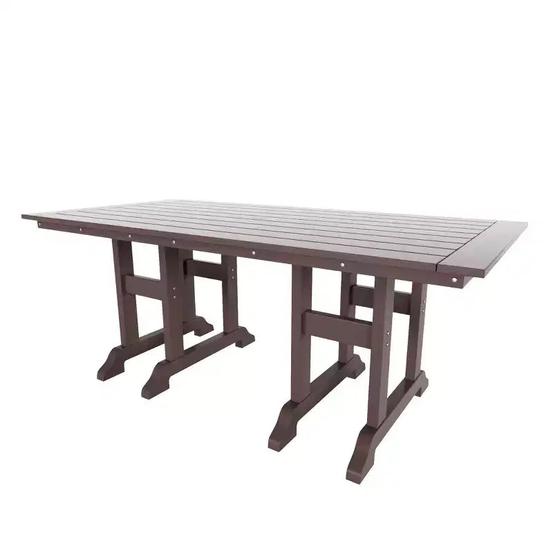 WestinTrends Malibu 7-Piece HDPE Rectangular Patio Dining Table Set with Foldable Chairs