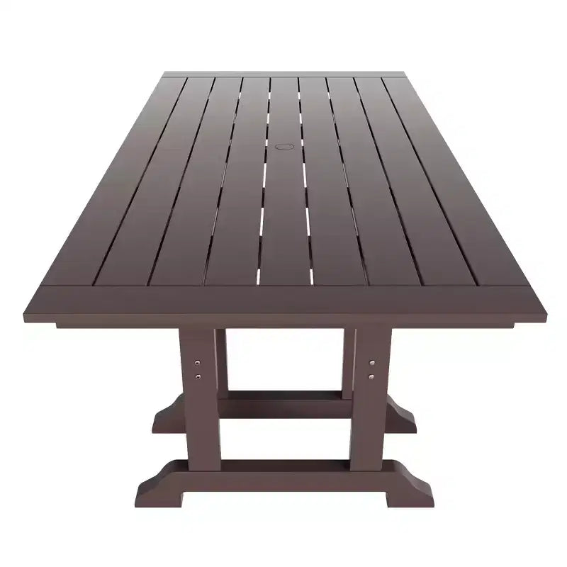 WestinTrends Malibu 7-Piece HDPE Rectangular Patio Dining Table Set with Foldable Chairs