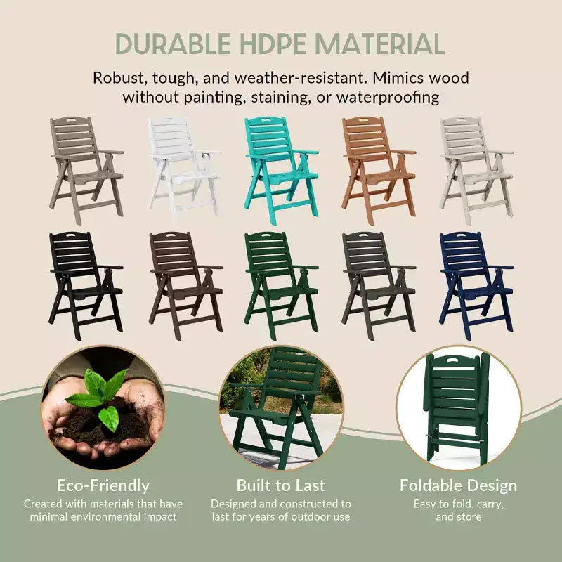 WestinTrends Malibu 7-Piece HDPE Rectangular Patio Dining Table Set with Foldable Chairs
