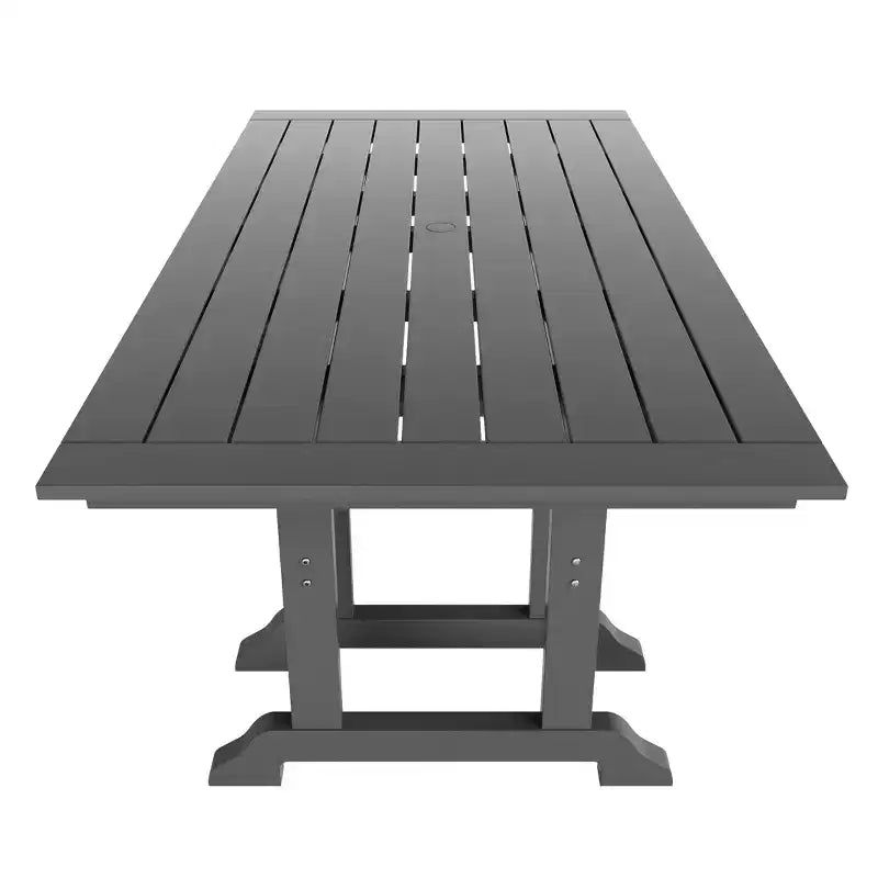 WestinTrends Malibu 7-Piece HDPE Rectangular Patio Dining Table Set with Foldable Chairs