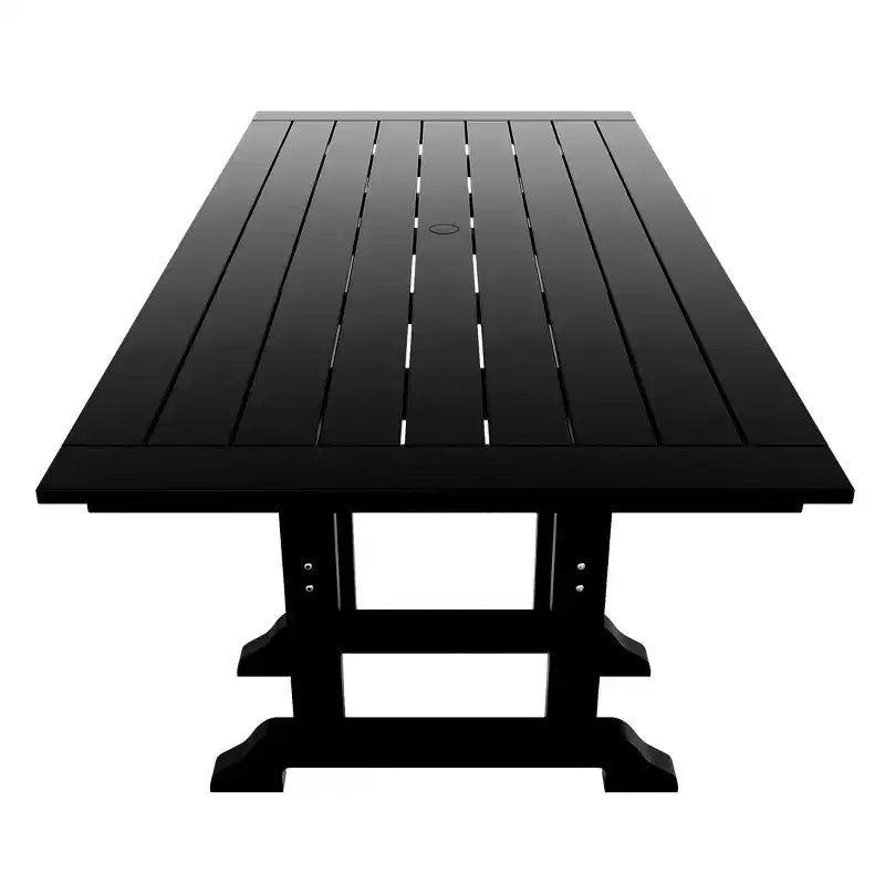 WestinTrends Malibu 7-Piece HDPE Rectangular Patio Dining Table Set with Foldable Chairs