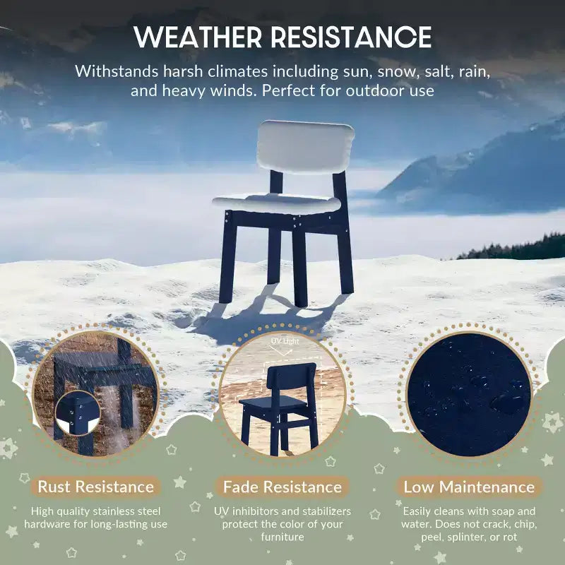 WestinTrends Treehouse Kids 5-Piece Modern HDPE Dining Table and Chairs Set