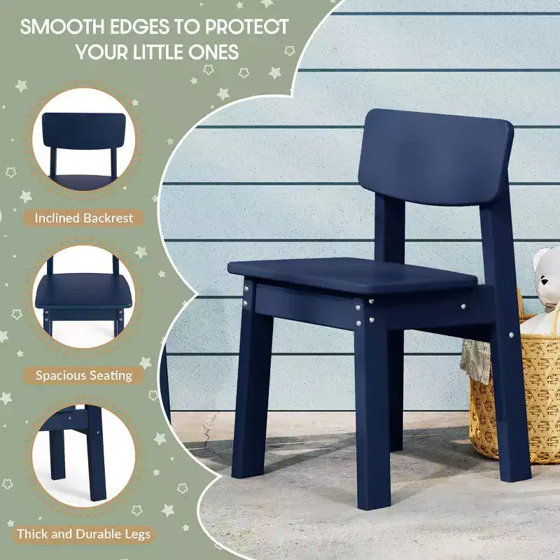 WestinTrends Treehouse Kids 5-Piece Modern HDPE Dining Table and Chairs Set