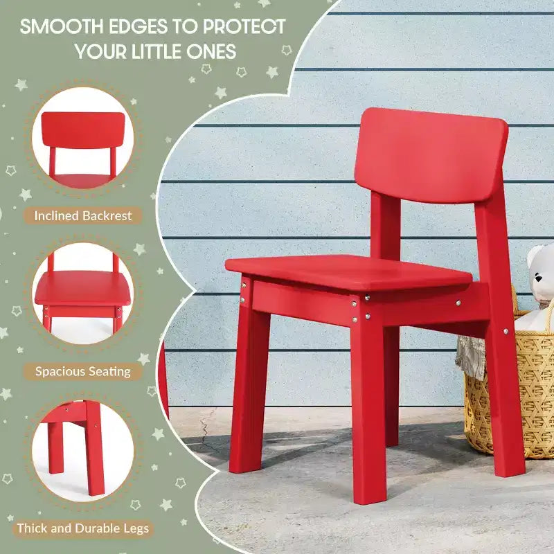 WestinTrends Treehouse Kids 5-Piece Modern HDPE Dining Table and Chairs Set