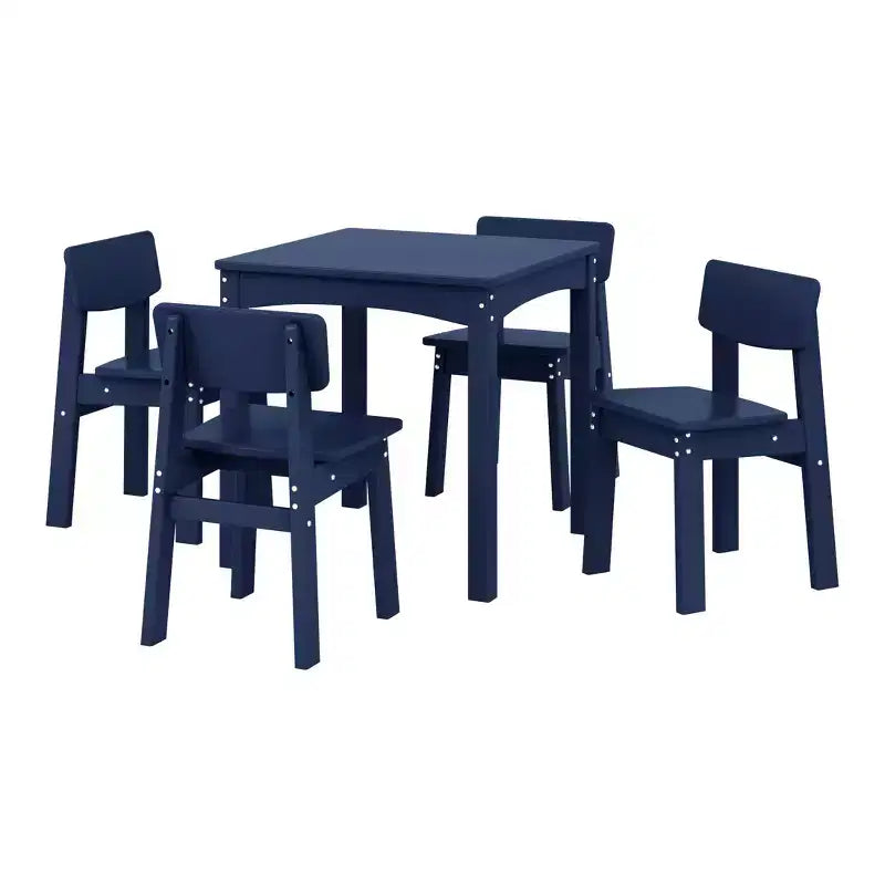 Set da pranzo moderno per bambini Treehouse di WestinTrends, 5 pezzi, con tavolo e sedie in HDPE