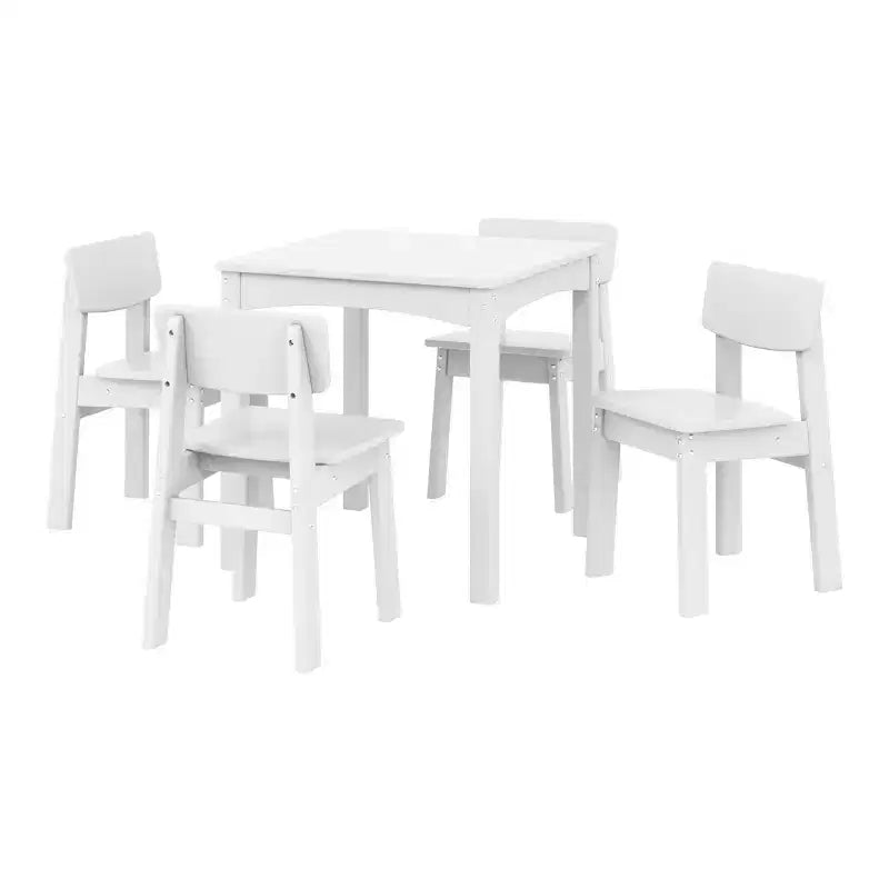Set da pranzo moderno per bambini Treehouse di WestinTrends, 5 pezzi, con tavolo e sedie in HDPE
