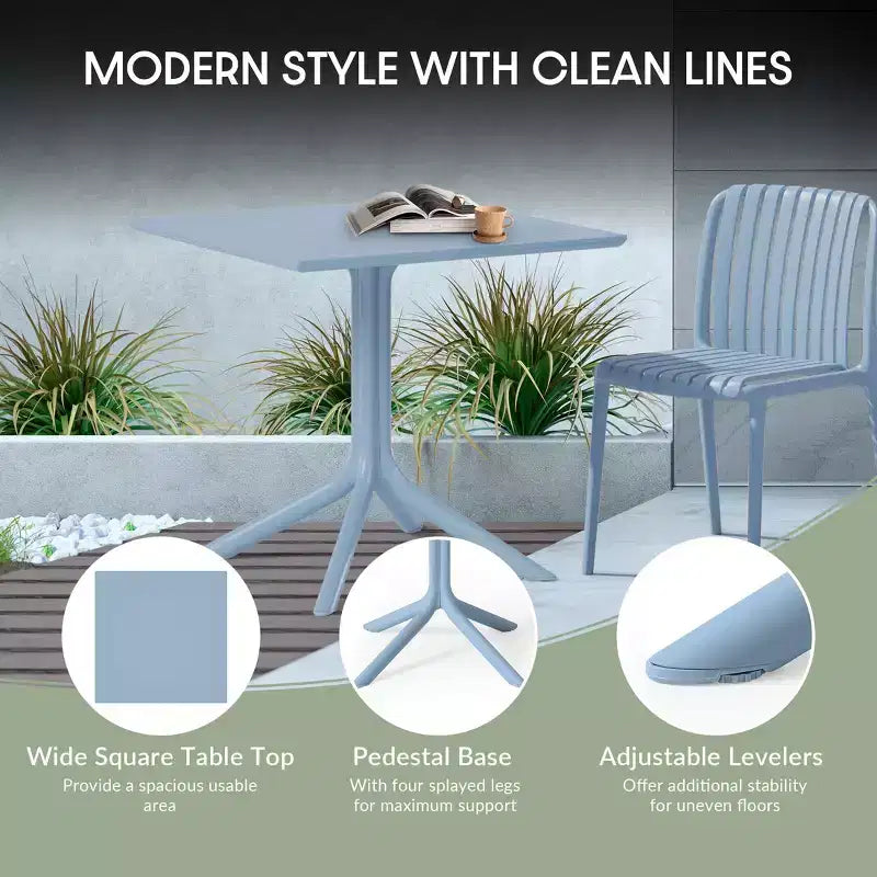 WestinTrends Playa Modern 5-Piece Resin Patio Dining Table Set with Stackable Patio Dining Chairs