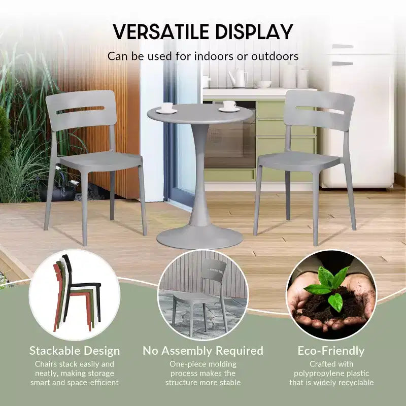 WestinTrends Playa Modern 5-Piece Resin Patio Dining Table Set with Stackable Patio Dining Chairs