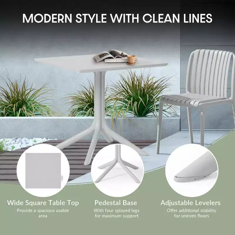 WestinTrends Playa Modern 5-Piece Resin Patio Dining Table Set with Stackable Patio Dining Chairs