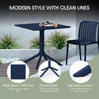 WestinTrends Playa Modern 5-Piece Resin Patio Dining Table Set with Stackable Patio Dining Chairs