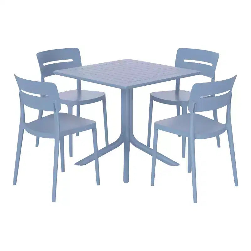 Set moderno da pranzo per patio WestinTrends Playa, 5 pezzi, in resina, con tavolo e sedie impilabili