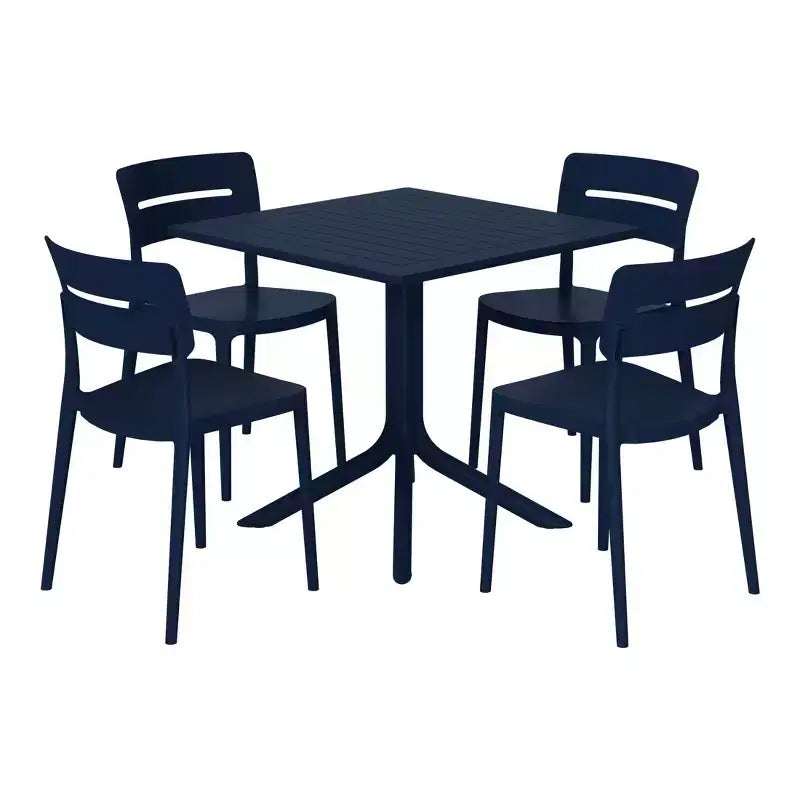 Set moderno da pranzo per patio WestinTrends Playa, 5 pezzi, in resina, con tavolo e sedie impilabili