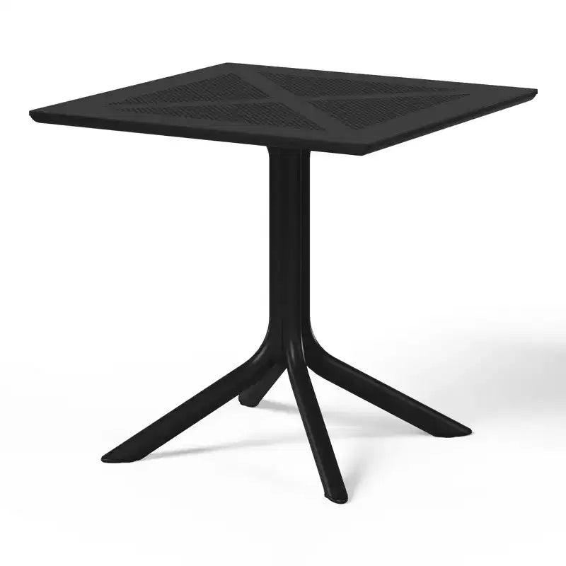 WestinTrends Playa Modern 5-Piece Resin Patio Dining Table Set with Stackable Patio Dining Chairs, Black