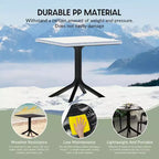 WestinTrends Playa Modern 5-Piece Resin Patio Dining Table Set with Stackable Patio Dining Chairs, Black