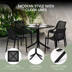 WestinTrends Playa Modern 5-Piece Resin Patio Dining Table Set with Stackable Patio Dining Chairs, Black
