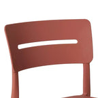 WestinTrends Playa Modern 5-Piece Resin Patio Dining Table Set with Stackable Patio Dining Chairs, Red