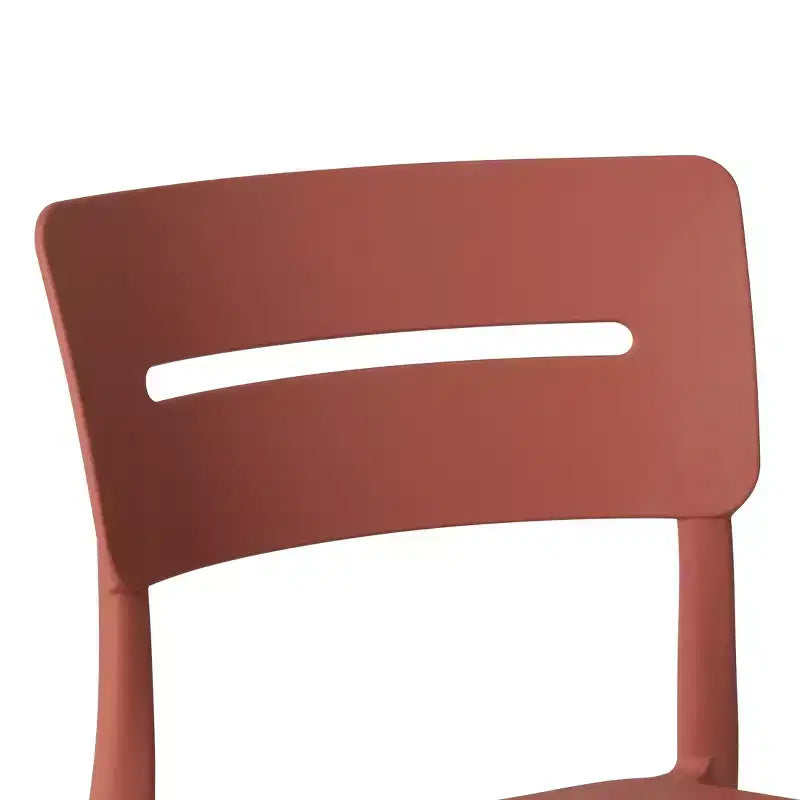 WestinTrends Playa Modern 5-Piece Resin Patio Dining Table Set with Stackable Patio Dining Chairs, Red