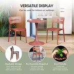 WestinTrends Playa Modern 5-Piece Resin Patio Dining Table Set with Stackable Patio Dining Chairs, Red