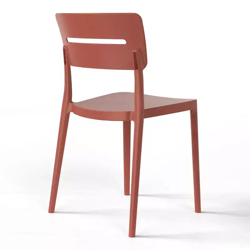 WestinTrends Playa Modern 5-Piece Resin Patio Dining Table Set with Stackable Patio Dining Chairs, Red